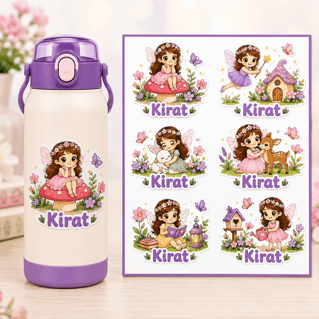 Personalized Fairy Garden UV Stickers – Custom Name Stickers (24 Pcs) 1